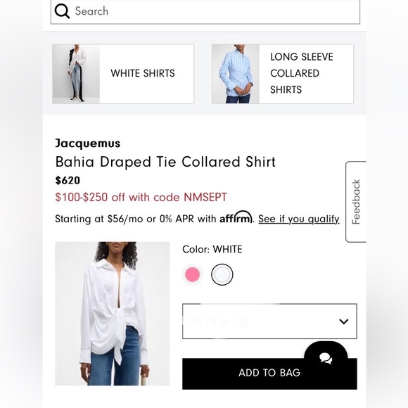 Jacquemus
Bahia Draped Tie Collared Shirt - Picture 4 of 4